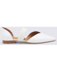 Malone Souliers - White And Silver Leather Maisie Flats - Lyst