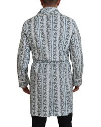 Dolce & Gabbana - Floral Cotton Robe Coat Jacket Elastane Clothing - Lyst