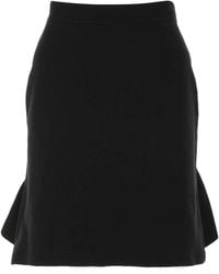 Bottega Veneta - Bottega Veneta Wool Flared Skirt - Lyst