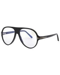 Tom Ford - Eyeglasses Aviator Full Rim, Shiny Frame And Clear Light Block Lens Ft5012-B001 - Lyst