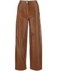 Max Mara - Leather Trousers Legno Lamb - Lyst