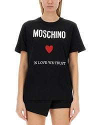 Moschino - T-Shirt With Logo Cotton T-Shirts - Lyst