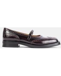 Church's - Ballerines En Cuir De Veau Poli Bordeaux Flats - Lyst