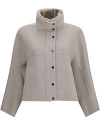 Brunello Cucinelli - Double-Faced Virgin Wool And Cashmere Outerwear With Detachable Shearling Insert Jacket - Lyst