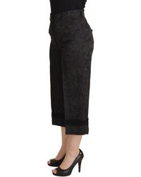 Dolce & Gabbana - Brocade Cropped High Waist Pants Acetate - Lyst