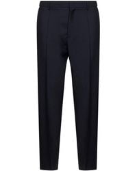 Jil Sander - Dark Wool And Mohair Tapered Trousers - Lyst
