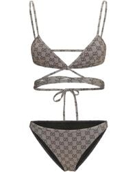 Gucci - Printed Stretch Jersey Bikini Polyester; Elastane Swimwear - Lyst