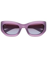 Gucci - Sunglasses Cat Eye Full Rim, Matte Milky Lilac Frame And Gradient Lens Gg1784S004//Matte - Lyst