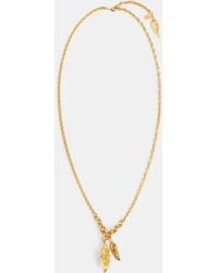 Chloé - Toned Brass Leaf Pendant Necklace Jewelry - Lyst