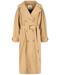 Isabel Marant - Long Belted Double-Breasted Jacket With Sophisticated Cuffs - Lyst