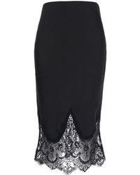 Norma Kamali - Skirt Sable With Lace Tech Fabric - Lyst