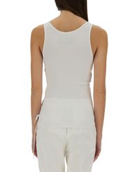 Moschino - Tank Top With Laces Viscose - Lyst