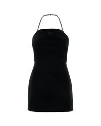 ワンピース MiuMiu Black stretch nylon mini dress Miu Miu Stretch Nylon Mini Dress in Black | Lyst