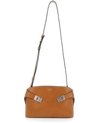 Ferragamo - 'Messenger Hug' Shoulder Bag With Logo Lettering And Gancini Buckles - Lyst