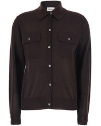 P.A.R.O.S.H. - Sweater With Polo Shirt Style Collar And Front Button Closure - Lyst