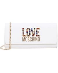 Love Moschino - Logo-lettering Chain-linked Clutch Bag - Lyst