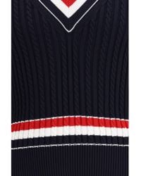 Thom Browne - Intarsia Cable-Knit V-Neck Sweater - Lyst