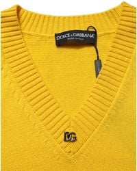 Dolce & Gabbana - Wool Knitted V-Neck Pullover Polyester Virgin Clothing - Lyst