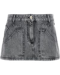 The Attico - Multipocket Denim Mini Skirt - Lyst