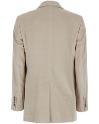 Max Mara - Single-Breasted Jacket With Notched Revers Cotton Blazers - Lyst