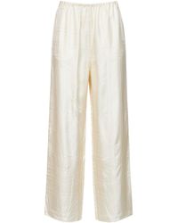 TOTEME - Cream Monogram Silk Pj Trousers - Lyst