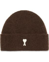 Ami Paris - Ami De Coeur Wool Beanie Ovis Aries Hats E Hairbands - Lyst
