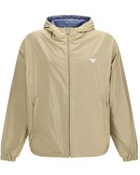 Prada - Beige Recycled Polyamide Shell Jacket - Lyst
