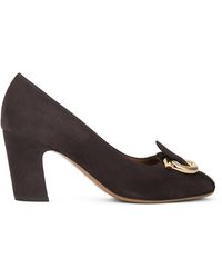 Ferragamo - Pumps Gancini Suede Goat Leather - Lyst