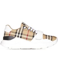 Burberry - Vintage Check Motif Sneakers - Lyst