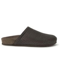Brunello Cucinelli - Calf Leather Bos Taurus Slides Shoe - Lyst
