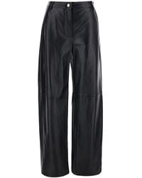 Max Mara - Pants Legno Leather Lamb Trousers - Lyst