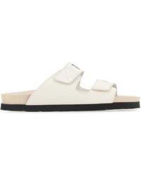 Palm Angels - Ivory Leather Slippers - Lyst