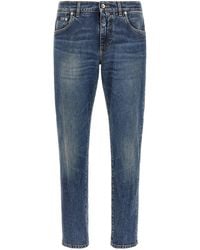 Dolce & Gabbana - Dolce & Gabbana Logo-Plaque Cotton Denim Jeans - Lyst