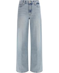 7FOR - Lotta Wide-Leg Jeans Cotton; Elastane - Lyst
