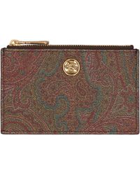 Etro - Card Holder Paisley Fabric Cotton Wallets & Purses - Lyst