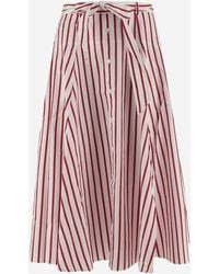 Ralph Lauren - Striped Cotton Skirt - Lyst