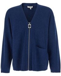 JW Anderson - Cardigan With V Neck And And Front Zip Closure - Lyst