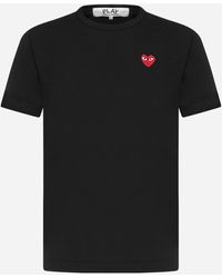 COMME DES GARÇONS PLAY - Logo-patch Cotton T-shirt - Lyst