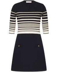 Valentino - Striped Lurex Minidress Clothing - Lyst