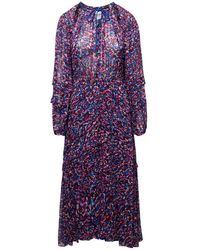 Isabel Marant - Ed Maxi Tie-neck Dress With Graphic Print All-over In Viscose - Lyst