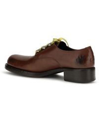 Prada - Lace-Up Loafers Antique Leather Calf Shoes - Lyst