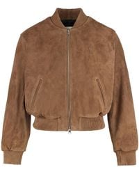 Ami Paris - Suede Bomber Jacket - Lyst