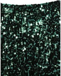 Dolce & Gabbana - Sequin High Waist Pencil Cut Midi Skirt Nylon - Lyst