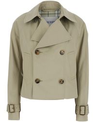 Burberry - Cotton Blend Trench Jacket - Lyst