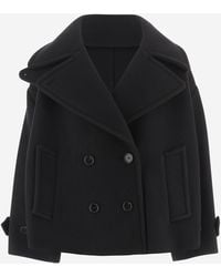 Chloé - Coat Oversized Short Wool-Blend - Lyst