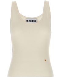 Moschino - Sleeveless Silk Blend Knit Top - Lyst