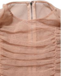 Dolce & Gabbana - Beige Cotton Mesh Ruched Sheath Midi Dress - Lyst
