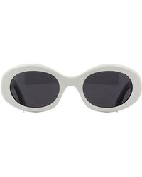 Celine - Sunglasses Oval Full Rim, Ivory Frame And Smoke Lens Cl40194U25A - Lyst