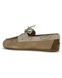 Miu Miu Leather Boat Loafers in White | Lyst
