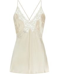 Alberta Ferretti - Satin And Lace Top - Lyst